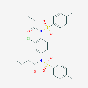molecular formula C28H31ClN2O6S2 B3744278 N-[4-[butanoyl-(4-methylphenyl)sulfonylamino]-3-chlorophenyl]-N-(4-methylphenyl)sulfonylbutanamide 
