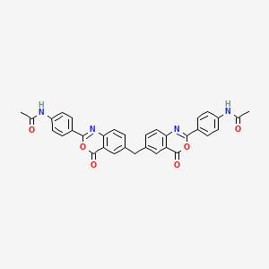 molecular formula C33H24N4O6 B3744350 N-[4-[6-[[2-(4-acetamidophenyl)-4-oxo-3,1-benzoxazin-6-yl]methyl]-4-oxo-3,1-benzoxazin-2-yl]phenyl]acetamide 