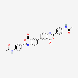 molecular formula C32H22N4O6 B3744355 N-[4-[6-[2-(4-acetamidophenyl)-4-oxo-3,1-benzoxazin-6-yl]-4-oxo-3,1-benzoxazin-2-yl]phenyl]acetamide 