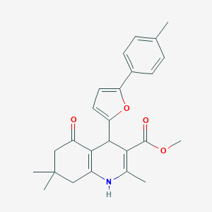 molecular formula C25H27NO4 B374451 Methyl 2,7,7-trimethyl-4-[5-(4-methylphenyl)-2-furyl]-5-oxo-1,4,5,6,7,8-hexahydro-3-quinolinecarboxylate 