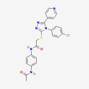 molecular formula C23H19ClN6O2S B3744611 N-[4-(acetylamino)phenyl]-2-{[4-(4-chlorophenyl)-5-(pyridin-4-yl)-4H-1,2,4-triazol-3-yl]sulfanyl}acetamide 