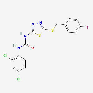 molecular formula C16H11Cl2FN4OS2 B3744667 1-(2,4-Dichlorophenyl)-3-{5-[(4-fluorobenzyl)sulfanyl]-1,3,4-thiadiazol-2-yl}urea 