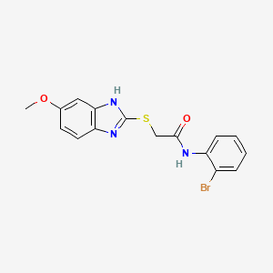 molecular formula C16H14BrN3O2S B3745096 N-(2-BROMOPHENYL)-2-[(5-METHOXY-1H-1,3-BENZODIAZOL-2-YL)SULFANYL]ACETAMIDE 