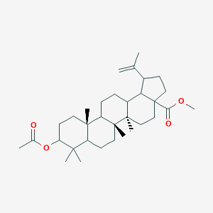 molecular formula C33H52O4 B374516 methyl 9-(acetyloxy)-1-isopropenyl-5a,5b,8,8,11a-pentamethylicosahydro-3aH-cyclopenta[a]chrysene-3a-carboxylate 