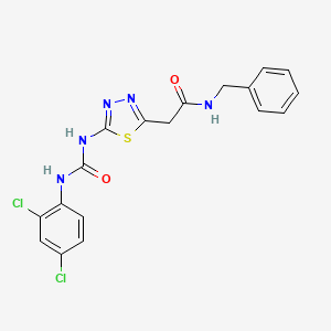 molecular formula C18H15Cl2N5O2S B3745174 N-benzyl-2-(5-{[(2,4-dichlorophenyl)carbamoyl]amino}-1,3,4-thiadiazol-2-yl)acetamide 