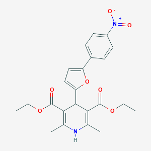 molecular formula C23H24N2O7 B374536 Diethyl 4-(5-{4-nitrophenyl}-2-furyl)-2,6-dimethyl-1,4-dihydro-3,5-pyridinedicarboxylate 