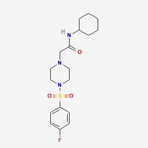 molecular formula C18H26FN3O3S B3745479 N-CYCLOHEXYL-2-[4-(4-FLUOROBENZENESULFONYL)PIPERAZIN-1-YL]ACETAMIDE 