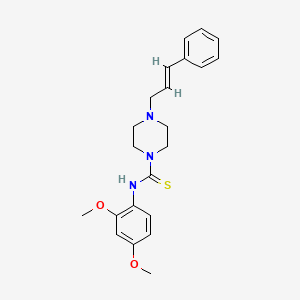 molecular formula C22H27N3O2S B3745637 N-(2,4-DIMETHOXYPHENYL)-4-[(E)-3-PHENYL-2-PROPENYL]TETRAHYDRO-1(2H)-PYRAZINECARBOTHIOAMIDE 