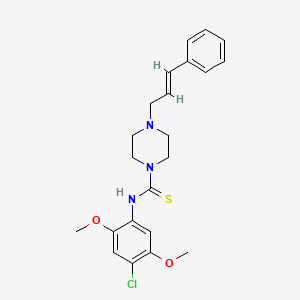 molecular formula C22H26ClN3O2S B3745641 N-(4-CHLORO-2,5-DIMETHOXYPHENYL)-4-[(E)-3-PHENYL-2-PROPENYL]TETRAHYDRO-1(2H)-PYRAZINECARBOTHIOAMIDE 