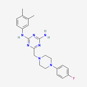 molecular formula C22H26FN7 B3745797 N-(3,4-dimethylphenyl)-6-{[4-(4-fluorophenyl)piperazin-1-yl]methyl}-1,3,5-triazine-2,4-diamine 