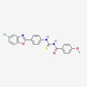 molecular formula C22H16ClN3O3S B3745871 N-({[4-(5-chloro-1,3-benzoxazol-2-yl)phenyl]amino}carbonothioyl)-4-methoxybenzamide 