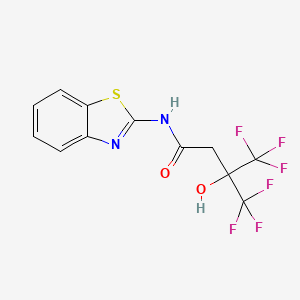 molecular formula C12H8F6N2O2S B3746008 N-(1,3-benzothiazol-2-yl)-4,4,4-trifluoro-3-hydroxy-3-(trifluoromethyl)butanamide 