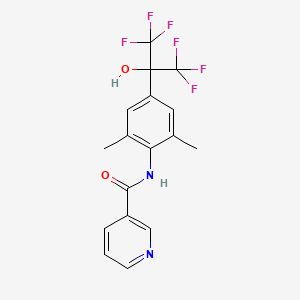 molecular formula C17H14F6N2O2 B3746034 N-[4-(1,1,1,3,3,3-HEXAFLUORO-2-HYDROXY-2-PROPANYL)-2,6-DIMETHYLPHENYL]NICOTINAMIDE 