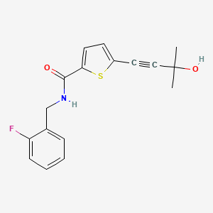 molecular formula C17H16FNO2S B3746043 N-[(2-FLUOROPHENYL)METHYL]-5-(3-HYDROXY-3-METHYLBUT-1-YN-1-YL)THIOPHENE-2-CARBOXAMIDE 