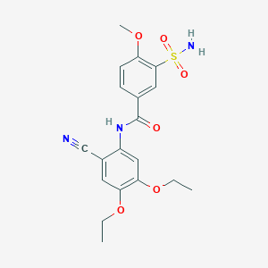 molecular formula C19H21N3O6S B3746062 N-(2-cyano-4,5-diethoxyphenyl)-4-methoxy-3-sulfamoylbenzamide 