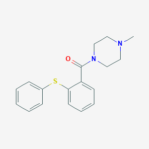 molecular formula C18H20N2OS B374611 Piperazine, 1-methyl-4-[2-(phenylthio)benzoyl]- CAS No. 93288-87-0