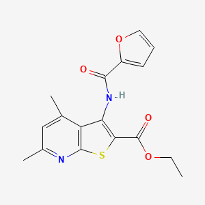 molecular formula C17H16N2O4S B3746246 ETHYL 3-[(2-FURYLCARBONYL)AMINO]-4,6-DIMETHYLTHIENO[2,3-B]PYRIDINE-2-CARBOXYLATE 