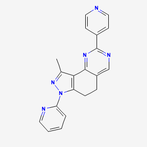 molecular formula C20H16N6 B3746255 2-[9-METHYL-2-(PYRIDIN-4-YL)-5H,6H,7H-PYRAZOLO[3,4-H]QUINAZOLIN-7-YL]PYRIDINE 