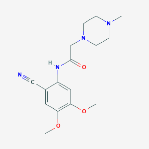 molecular formula C16H22N4O3 B3746299 N-(2-CYANO-4,5-DIMETHOXYPHENYL)-2-(4-METHYL-1-PIPERAZINYL)ACETAMIDE 