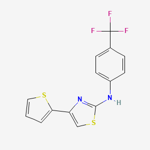 molecular formula C14H9F3N2S2 B3746342 N-[4-(2-THIENYL)-1,3-THIAZOL-2-YL]-N-[4-(TRIFLUOROMETHYL)PHENYL]AMINE 