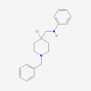 molecular formula C19H23ClN2 B374642 N-[(1-benzyl-4-chloro-4-piperidinyl)methyl]aniline 