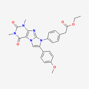 molecular formula C26H25N5O5 B3746434 ETHYL 2-{4-[7-(4-METHOXYPHENYL)-1,3-DIMETHYL-2,4-DIOXO-1H,2H,3H,4H,8H-IMIDAZO[1,2-G]PURIN-8-YL]PHENYL}ACETATE 