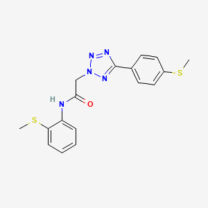 molecular formula C17H17N5OS2 B3746503 N-[2-(METHYLSULFANYL)PHENYL]-2-{5-[4-(METHYLSULFANYL)PHENYL]-2H-1,2,3,4-TETRAZOL-2-YL}ACETAMIDE 