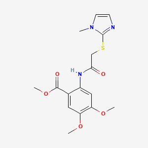 molecular formula C16H19N3O5S B3746522 METHYL 4,5-DIMETHOXY-2-{2-[(1-METHYL-1H-IMIDAZOL-2-YL)SULFANYL]ACETAMIDO}BENZOATE 