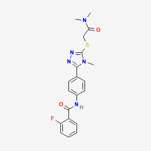 molecular formula C20H20FN5O2S B3746583 N-[4-(5-{[(DIMETHYLCARBAMOYL)METHYL]SULFANYL}-4-METHYL-4H-1,2,4-TRIAZOL-3-YL)PHENYL]-2-FLUOROBENZAMIDE 