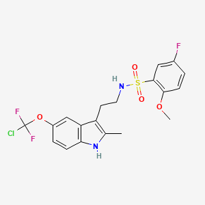 molecular formula C19H18ClF3N2O4S B3746626 N-{2-[5-(chlorodifluoromethoxy)-2-methyl-1H-indol-3-yl]ethyl}-5-fluoro-2-methoxybenzene-1-sulfonamide 