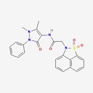 molecular formula C23H20N4O4S B3746682 N~1~-(1,5-DIMETHYL-3-OXO-2-PHENYL-2,3-DIHYDRO-1H-PYRAZOL-4-YL)-2-[1,1-DIOXO-1LAMBDA~6~-NAPHTHO[1,8-CD]ISOTHIAZOL-2(1H)-YL]ACETAMIDE 