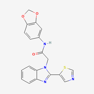 molecular formula C19H14N4O3S B3746723 N-(2H-1,3-BENZODIOXOL-5-YL)-2-[2-(1,3-THIAZOL-5-YL)-1H-1,3-BENZODIAZOL-1-YL]ACETAMIDE 