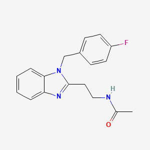 molecular formula C18H18FN3O B3746758 N-(2-{1-[(4-FLUOROPHENYL)METHYL]-1H-1,3-BENZODIAZOL-2-YL}ETHYL)ACETAMIDE 