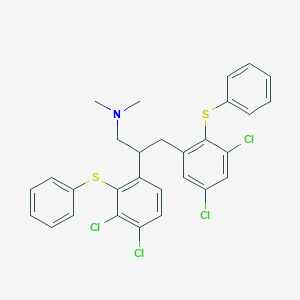 molecular formula C29H25Cl4NS2 B374676 2-[3,4-dichloro-2-(phenylsulfanyl)phenyl]-3-[3,5-dichloro-2-(phenylsulfanyl)phenyl]-N,N-dimethyl-1-propanamine 