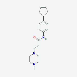 molecular formula C19H29N3O B374677 N-(4-cyclopentylphenyl)-3-(4-methyl-1-piperazinyl)propanamide 