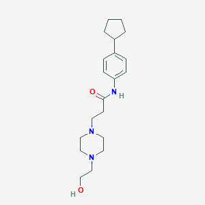 molecular formula C20H31N3O2 B374682 N-(4-cyclopentylphenyl)-3-[4-(2-hydroxyethyl)-1-piperazinyl]propanamide 
