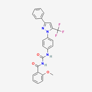 molecular formula C25H19F3N4O3 B3746960 3-(2-METHOXYBENZOYL)-1-{4-[3-PHENYL-5-(TRIFLUOROMETHYL)-1H-PYRAZOL-1-YL]PHENYL}UREA 