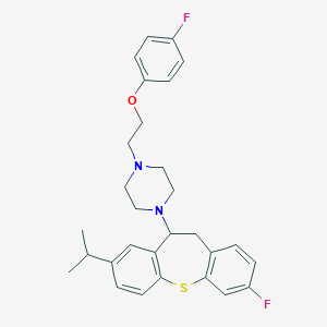 3-Fluoro-10-(4-[2-(4-fluorophenoxy)ethyl]piperazino)-8-isopropyl-10,11-dihydrodibenzo(b,f)thiepin