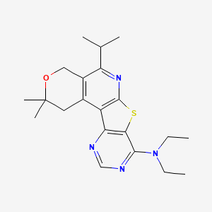 molecular formula C21H28N4OS B3746972 N,N-diethyl-4,4-dimethyl-8-propan-2-yl-5-oxa-11-thia-9,14,16-triazatetracyclo[8.7.0.02,7.012,17]heptadeca-1(10),2(7),8,12(17),13,15-hexaen-13-amine 