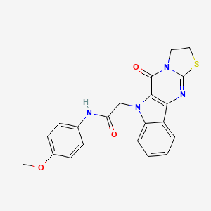 molecular formula C21H18N4O3S B3747181 N-(4-methoxyphenyl)-2-(10-oxo-14-thia-8,11,16-triazatetracyclo[7.7.0.02,7.011,15]hexadeca-1(9),2,4,6,15-pentaen-8-yl)acetamide 