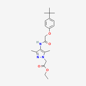 molecular formula C21H29N3O4 B3747216 ETHYL 2-{4-[2-(4-TERT-BUTYLPHENOXY)ACETAMIDO]-3,5-DIMETHYL-1H-PYRAZOL-1-YL}ACETATE 