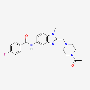 molecular formula C22H24FN5O2 B3747237 N-{2-[(4-ACETYLPIPERAZIN-1-YL)METHYL]-1-METHYL-1H-1,3-BENZODIAZOL-5-YL}-4-FLUOROBENZAMIDE 