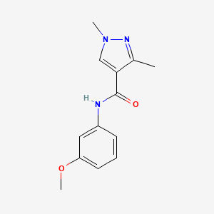 molecular formula C13H15N3O2 B3747388 N-(3-METHOXYPHENYL)-13-DIMETHYL-1H-PYRAZOLE-4-CARBOXAMIDE 