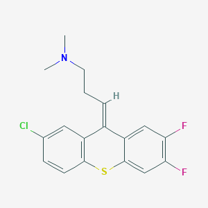 molecular formula C18H16ClF2NS B374740 N-[3-(7-chloro-2,3-difluoro-9H-thioxanthen-9-ylidene)propyl]-N,N-dimethylamine 