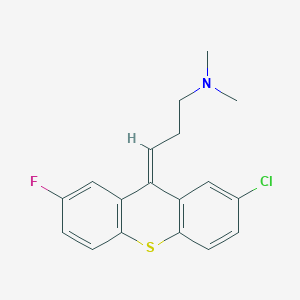 molecular formula C18H17ClFNS B374743 N-[3-(2-chloro-7-fluoro-9H-thioxanthen-9-ylidene)propyl]-N,N-dimethylamine 