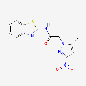 molecular formula C13H11N5O3S B3747456 N-(13-BENZOTHIAZOL-2-YL)-2-(5-METHYL-3-NITRO-1H-PYRAZOL-1-YL)ACETAMIDE 