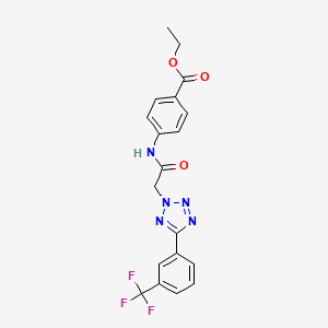 molecular formula C19H16F3N5O3 B3747498 ETHYL 4-(2-{5-[3-(TRIFLUOROMETHYL)PHENYL]-2H-1,2,3,4-TETRAZOL-2-YL}ACETAMIDO)BENZOATE 