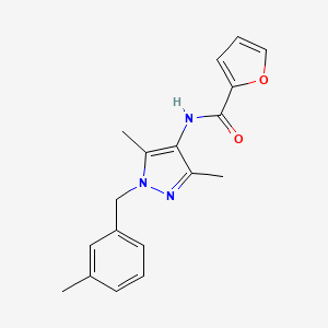 molecular formula C18H19N3O2 B3747539 N-{3,5-DIMETHYL-1-[(3-METHYLPHENYL)METHYL]-1H-PYRAZOL-4-YL}FURAN-2-CARBOXAMIDE 