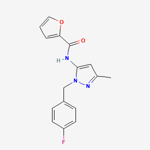 molecular formula C16H14FN3O2 B3747563 N-{1-[(4-FLUOROPHENYL)METHYL]-3-METHYL-1H-PYRAZOL-5-YL}FURAN-2-CARBOXAMIDE 