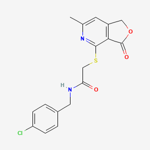 molecular formula C17H15ClN2O3S B3747588 N-(4-chlorobenzyl)-2-[(6-methyl-3-oxo-1,3-dihydrofuro[3,4-c]pyridin-4-yl)sulfanyl]acetamide 